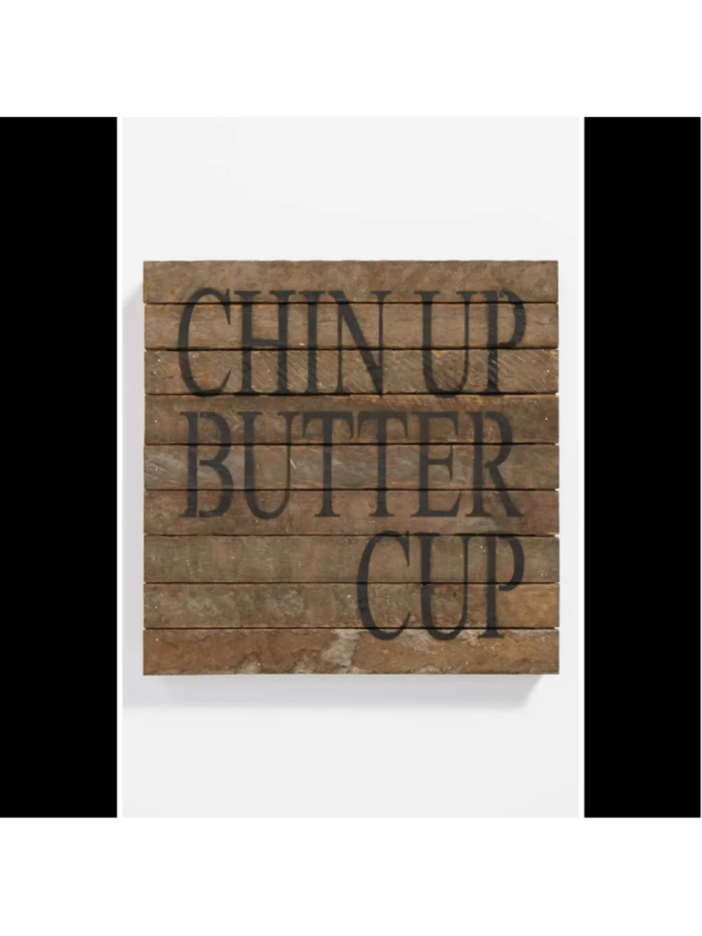Second Nature By Hand 'Chin Up Buttercup' Repurposed Wood Wall Art